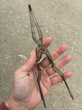 Antique Primitive Crucible Tong Lab Tool Vintage Science Pinchers Rustic Decor