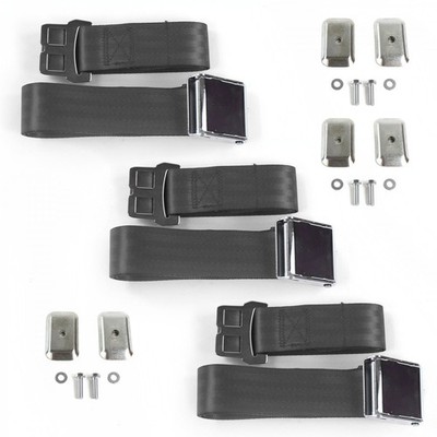 Ford Van 1968-1974  Airplane 2pt CH Lap Bench Blt Kit w/BKTS 3 Belts 