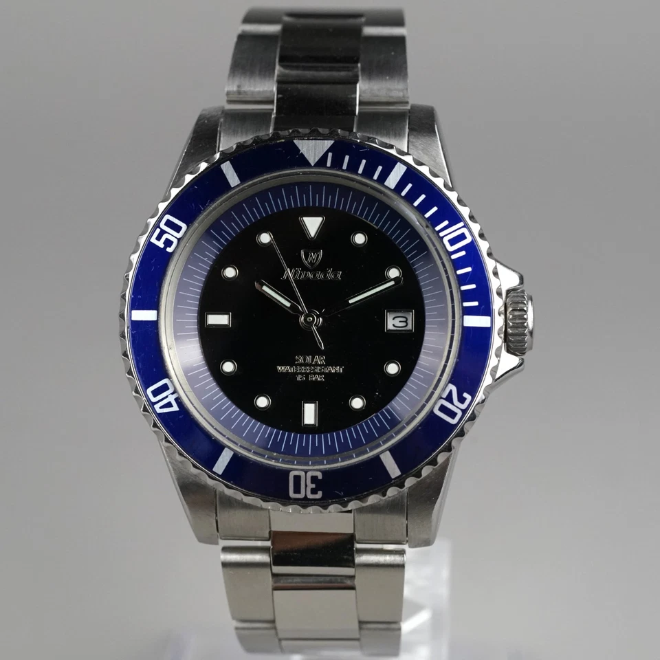 Reloj Hombre Nivada Diver SOLAR N-016 K119-NV 40mm Vintage Batería SOLAR Foto 4 de 4