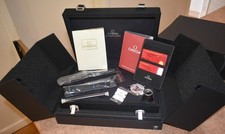 Authentic OEM OMEGA SPEEDMASTER MOONWATCH BOX COMPLETE SET + 2 Straps & Links