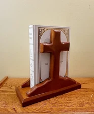 Wooden Cross Bible Book Holder Stand Handmade 