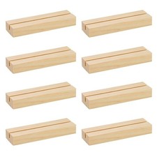 8 Pcs Wood Place Card Holders Natural Wooden Table Number Holder Stands Wood ...