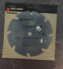 Black Decker NOS  Professional  8 Carbide-Tipped Teeth 73-362  7-1/4” Saw Blade