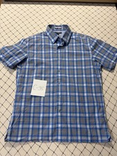 Banana Republic Short Sleeve Plaid Button Down Shirt Men  s Size M