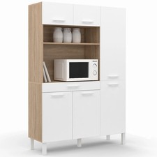 Buffet de cuisine avec colonne de rangement 120 CM CINA 6 portes + tiroir façon