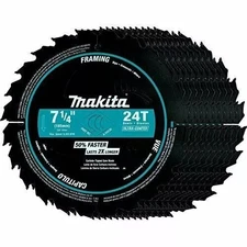 10pc Makita A-94530-10 7-1/4" 24T Carbide-Tipped Ultra-Coated Circular Saw Blade
