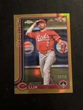 2025 Topps  Chrome Gavin Lux Cincinnati Reds Gold Refractor Serial #39/50