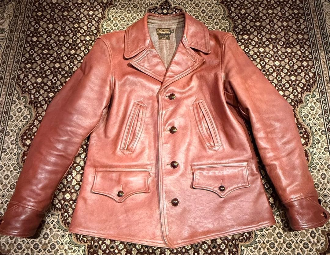 Freewheelers Switchyard Coat Horsehide Dead Leaf Brown L Vintage