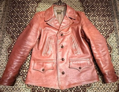 Freewheelers Switchyard Coat Horsehide Dead Leaf Brown L Vintage