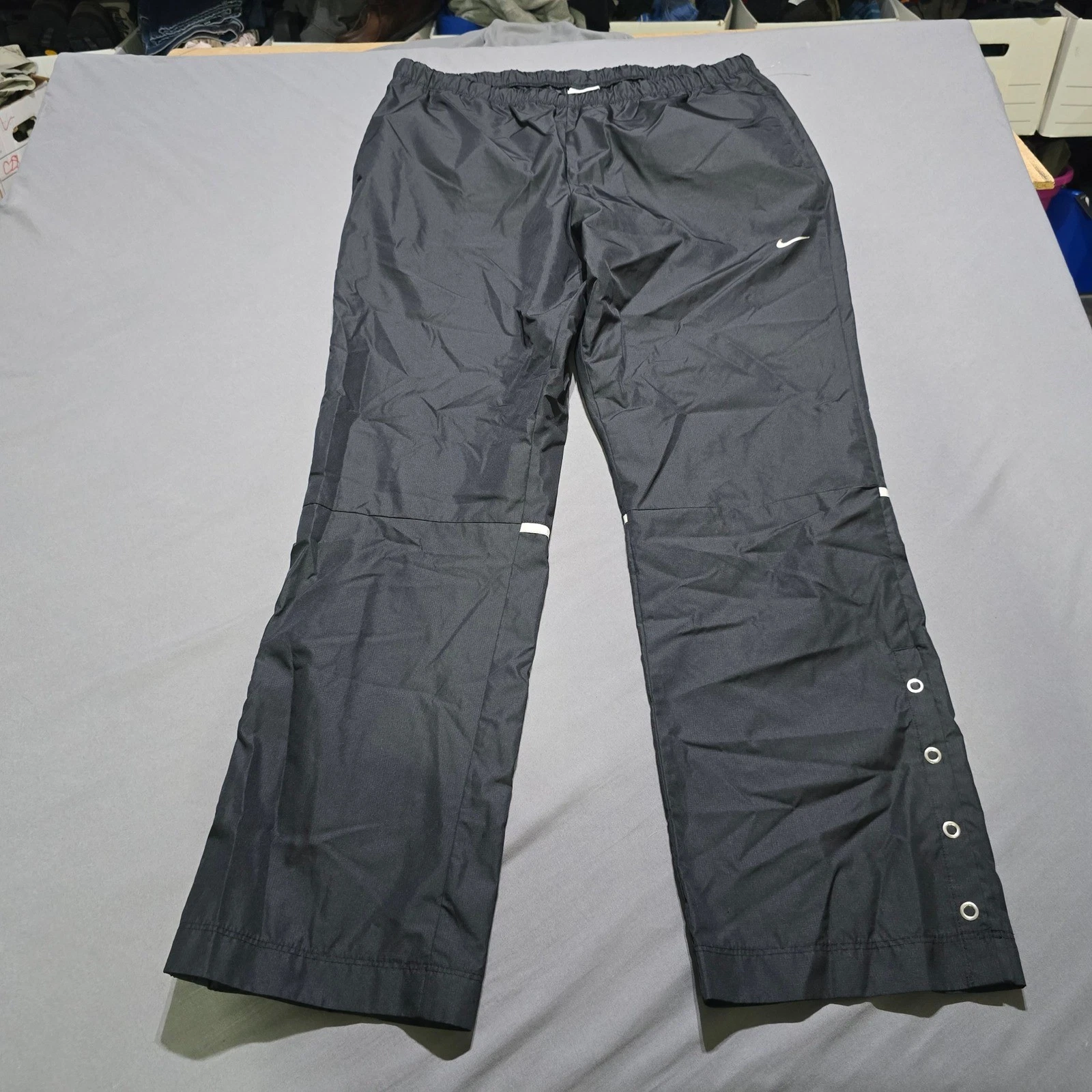 Nike Golf Wind Pants Mens Large Black Snap Ankle Vents 333075-012
