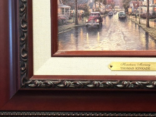 Thomas Kinkade (American), Authentic c.2000 Print "Hometown Morning" Signed COA! - Picture 4 of 17