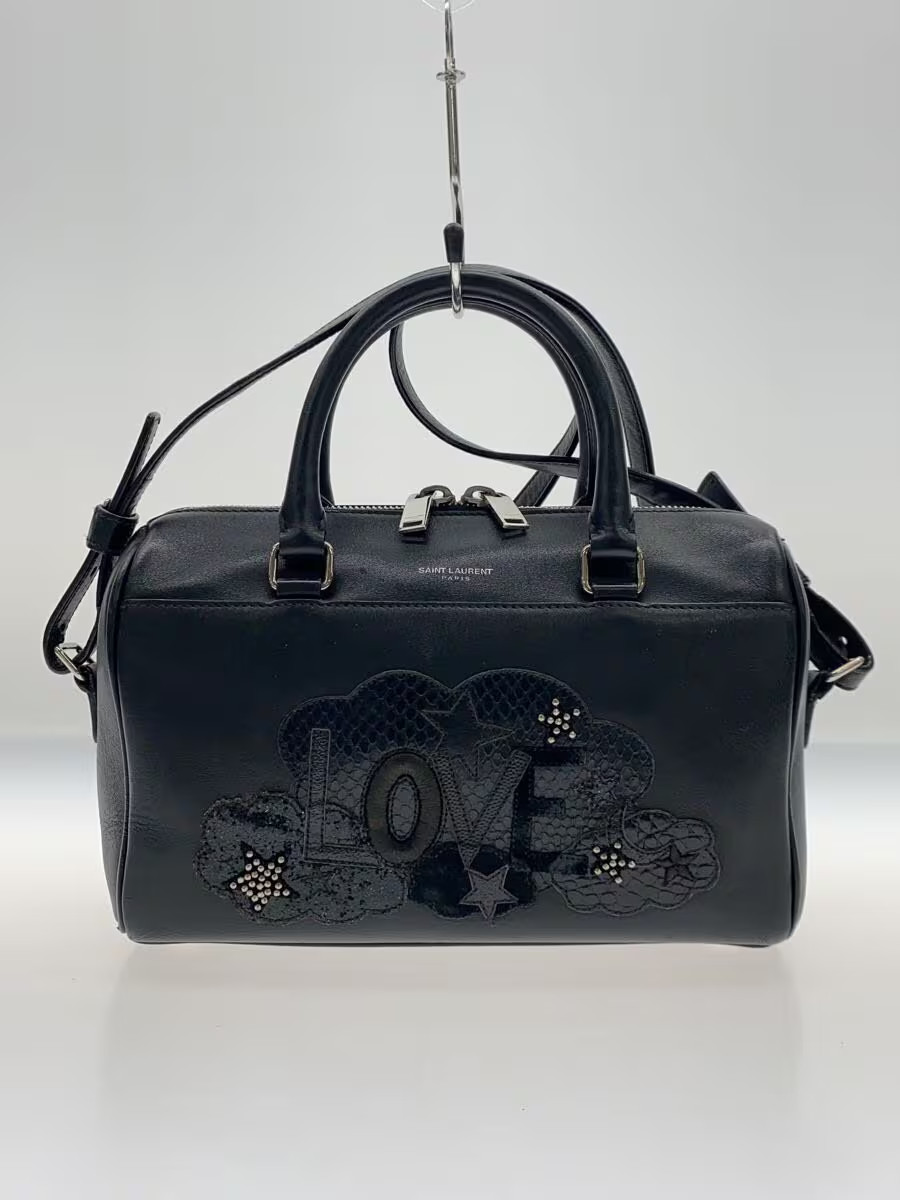 SAINT LAURENT Borsone per bambini in pelle nero 332423