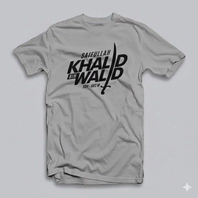 Saifullah Khalid bin Walid T Shirt Warrior Arabic Calligraphy Sword Design