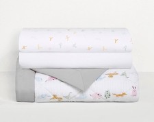 Aden  Anais 3pc Crib Bedding Set Alphabet Animals Quilted Blanket Fitted Crib 