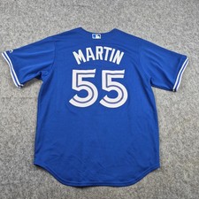 Toronto Blue Jays Jersey Mens Large Blue Majestic Baseball MLB Russell Martin