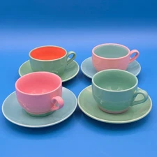 Lindt-Stymeist Colorways Demitasse Espresso Cups Saucers Set of 4 Mix Color