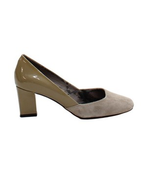 Nine West Damen-Heels UK 6 hellbraunes Wildleder mit Kunstleder-Pumps