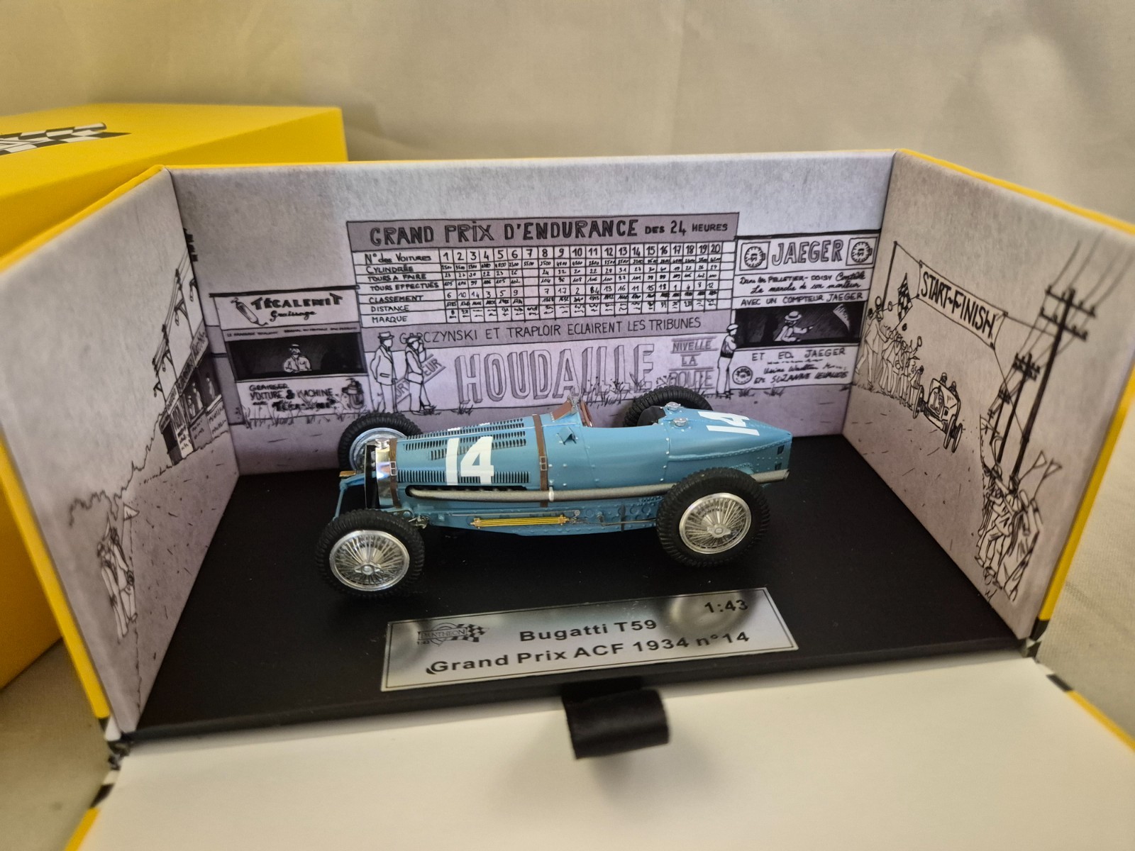 Bugatti Type 59 Pantheon 43003 miniature 1/43 de Nuvolari au GP de l'ACF 1934