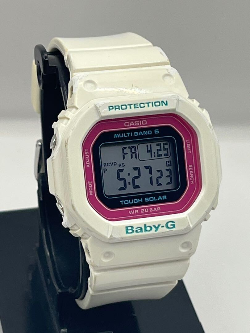 Casio G-SHOCK Baby-G BGD-5000 White Pink Solar Watch 40mm