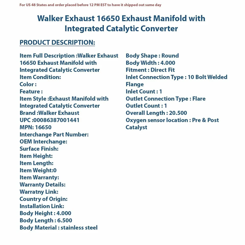 Colector de escape Walker Escape 16650 con convertidor catalítico integrado Foto 4 de 4
