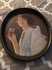 Vintage CocaCola 1973 Tin Tray ”Gibson Girl” Oval Made In USA 15"