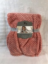 Adirondack Coral Baby Blanket Lovey Security Shimmery Textured Girls Pink NEW