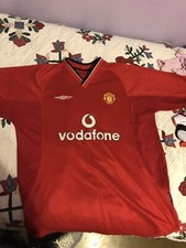 Manchester United Vodafone Umbro 2000-2002 Red Home Jersey Mens Size X-LARGE XL