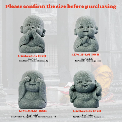 Set Statua Buddha 4 in 1 per Decorazione Spirituale, Feng Shui, Zen e Interno/Esterno - Foto 6 di 12