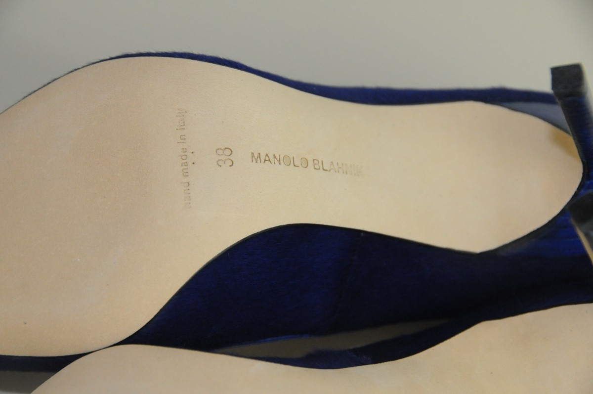 Escarpins Manolo Blahnik BB 105 En Cheveux De Veau Poney Noir - Talons Hauts Pointure 41,5 - Neuf Avec Boîte