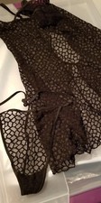 Ladies 2 Pc Black Lace Teddy Size Small