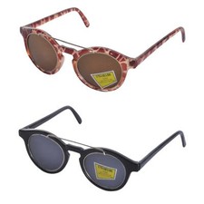 VINTAGE 1980s Deadstock Brow Bar Round Sunglasses 1950s Style UV400 BNWT NEW