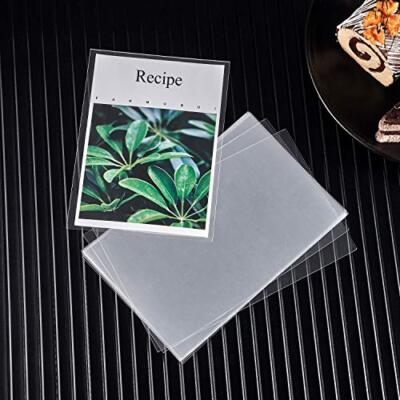 100 Pack Index Card Covers 100 Pack Clear 4x6 Inch Recipe Card Covers -  Vinyl Index Card Sleeves Protectors For Recipe Box, Waterproof & Durable  Recipe Card Protectors 4x6 Inch