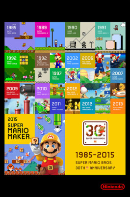 Super Mario Maker Nintendo Wii U Art Premium POSTER MADE IN USA