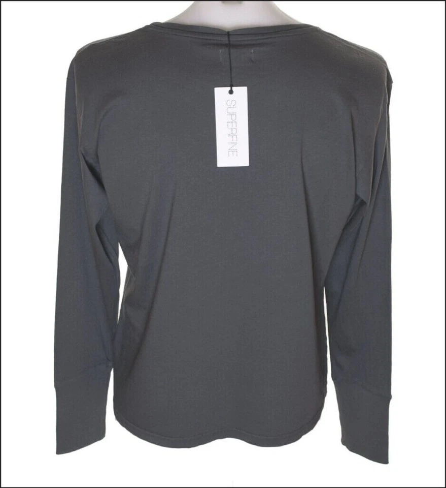 Nueva Camiseta Para Hombre Superfina Manga Larga Grande PVP£90 Hecha en Italia Calce Suelto Foto 2 de 2