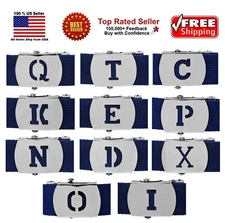 INITIAL CHARACTER MILITARY WEB BELT METAL BUCKLE