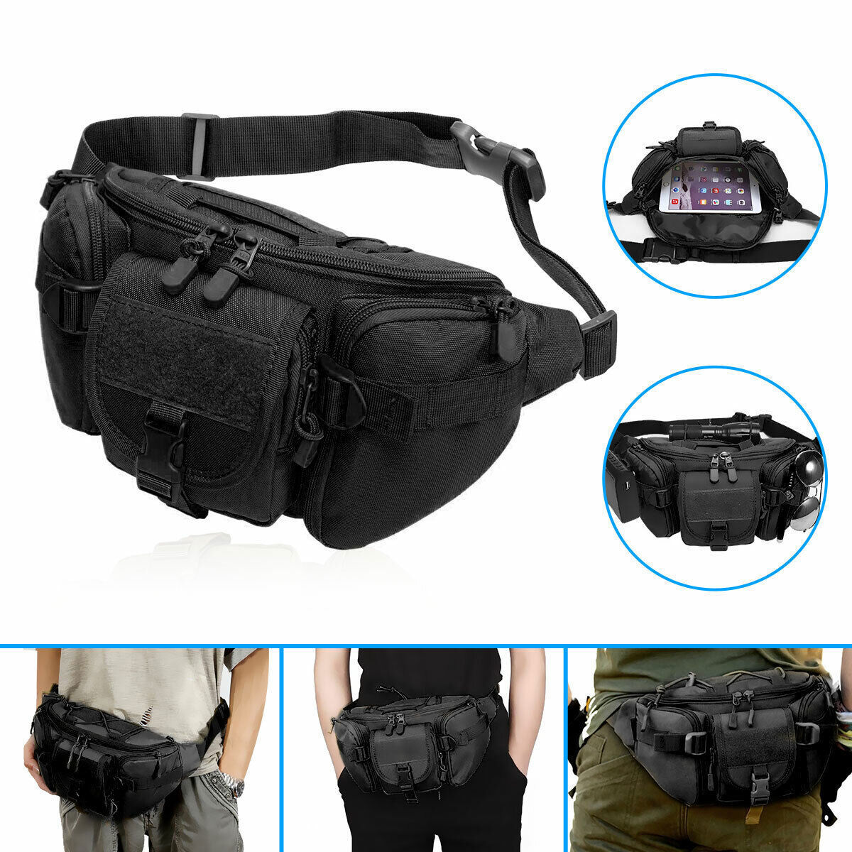 Outdoor Tactical Waist Fanny Pack Belt Bag Phone Pouch Military