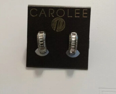 NWT  limited edition Carolee silver tone  3/4'' hoop earrings G20 Clip On