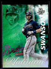 2017 BOWMAN PLATINUM GREEN /99 PRESENCE DANSBY SWANSON BRAVES