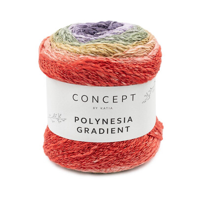 200g Polynesia Gradient - Concept Katia Farbverlauf Sommer Flammengarn, Glanz