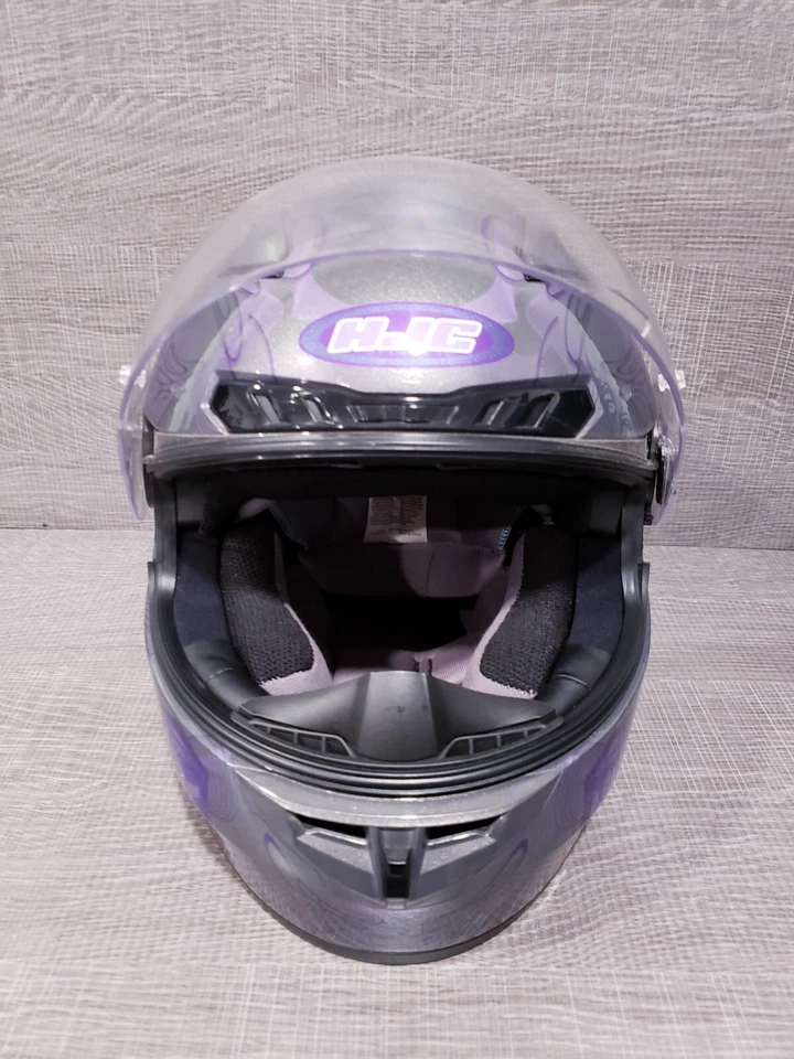 МОТОЦИКЛЕТНЫЙ ШЛЕМ HJC CL-17 Mystic Graphics серый и фиолетовый размер XS  - Изображение 4 из 4