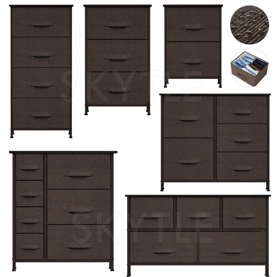 Cómoda organizadora de cajones de tela armarios resistentes armario de almacenamiento de dormitorio Foto 2 de 4