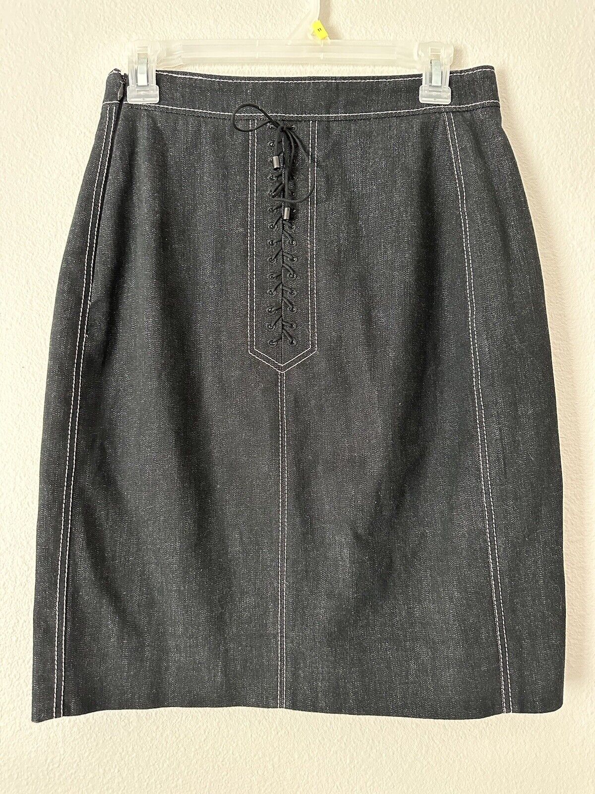 Akris Womens Skirt Lacing Black Label Dark Denim - image 1