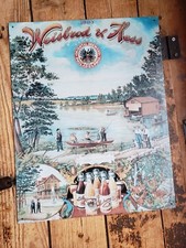 Vintage Reproduction Metal Sign, Weisbrod & Hess, EUC, 1993, Made In USA