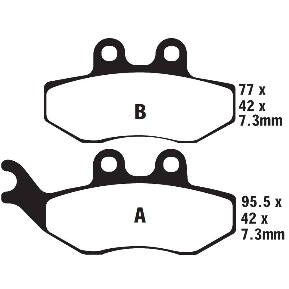 Brenta 3133 Bremsbeläge Vorne - Organische Beläge Für Kymco Quads KXR 250, MXU 250/300/500, UXV 500