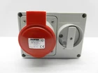 GEWISS GW66020 32 AMP 415 VOLT 5 PIN RED IP44 INTERLOCKED SWITCHED SOCKET