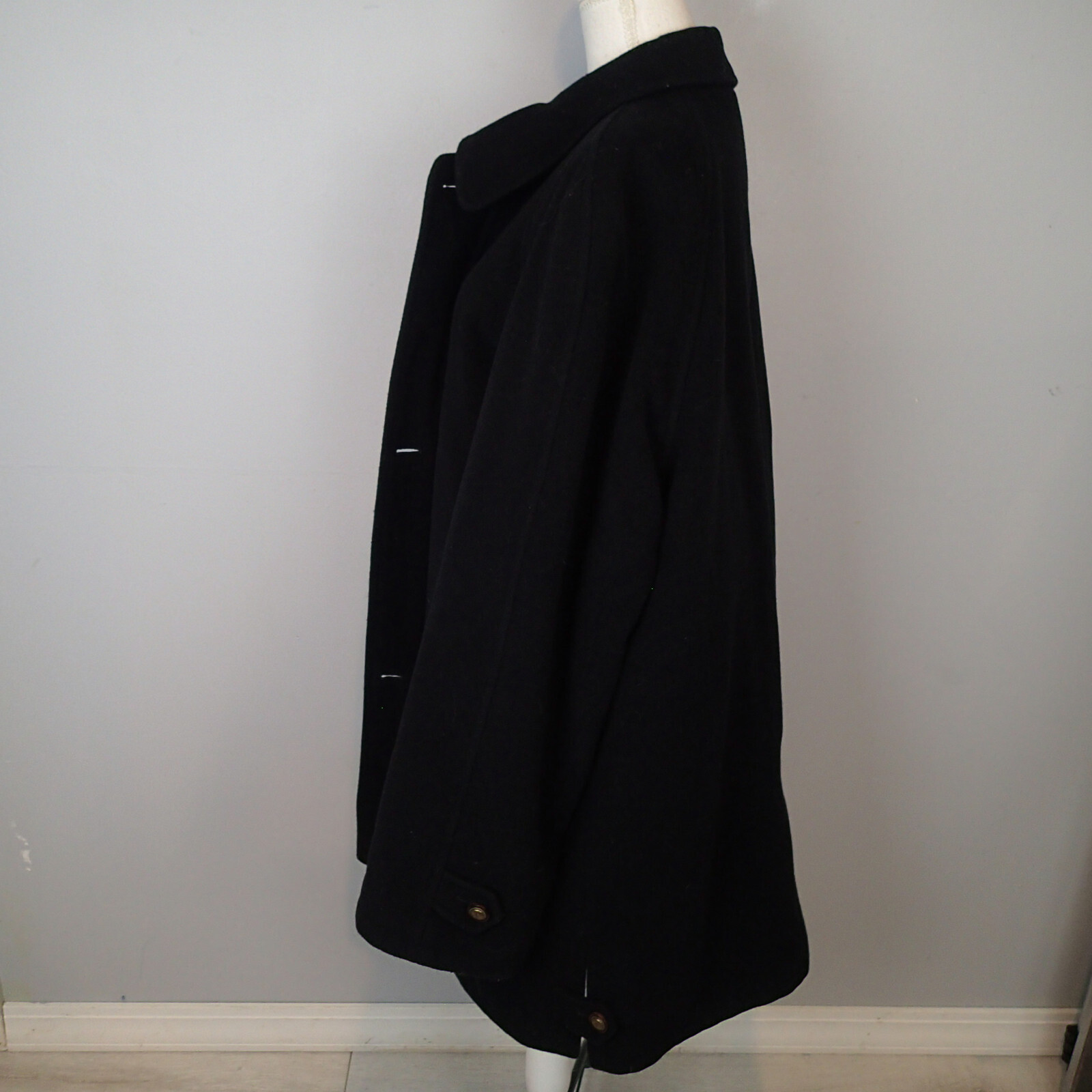 rare vtg brescia  burberrys black coat wool cashm… - image 8