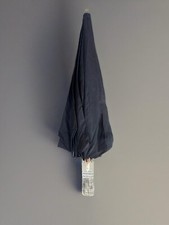 VTG Umbrella Lucite Handle Acrylic Rib Tips Black  White Plaid Wood Shaft 24  