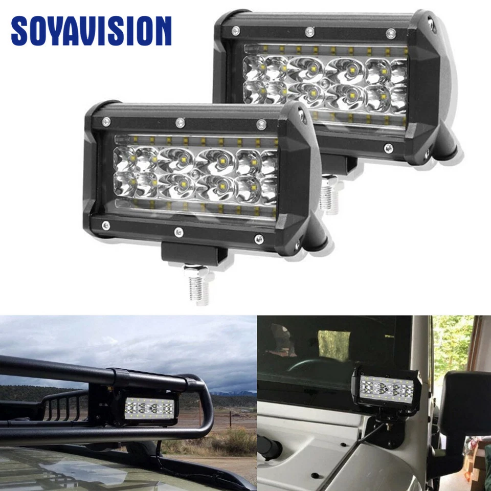 Par de luces LED puntuales DRL barra de trabajo LED para tractor todoterreno Lada Niva Uaz Audi Foto 2 de 4