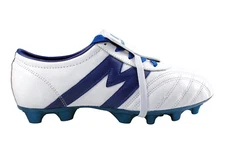 Soccer Leather Cleats Original Authentic Manriquez White/Blue Made in Mexico