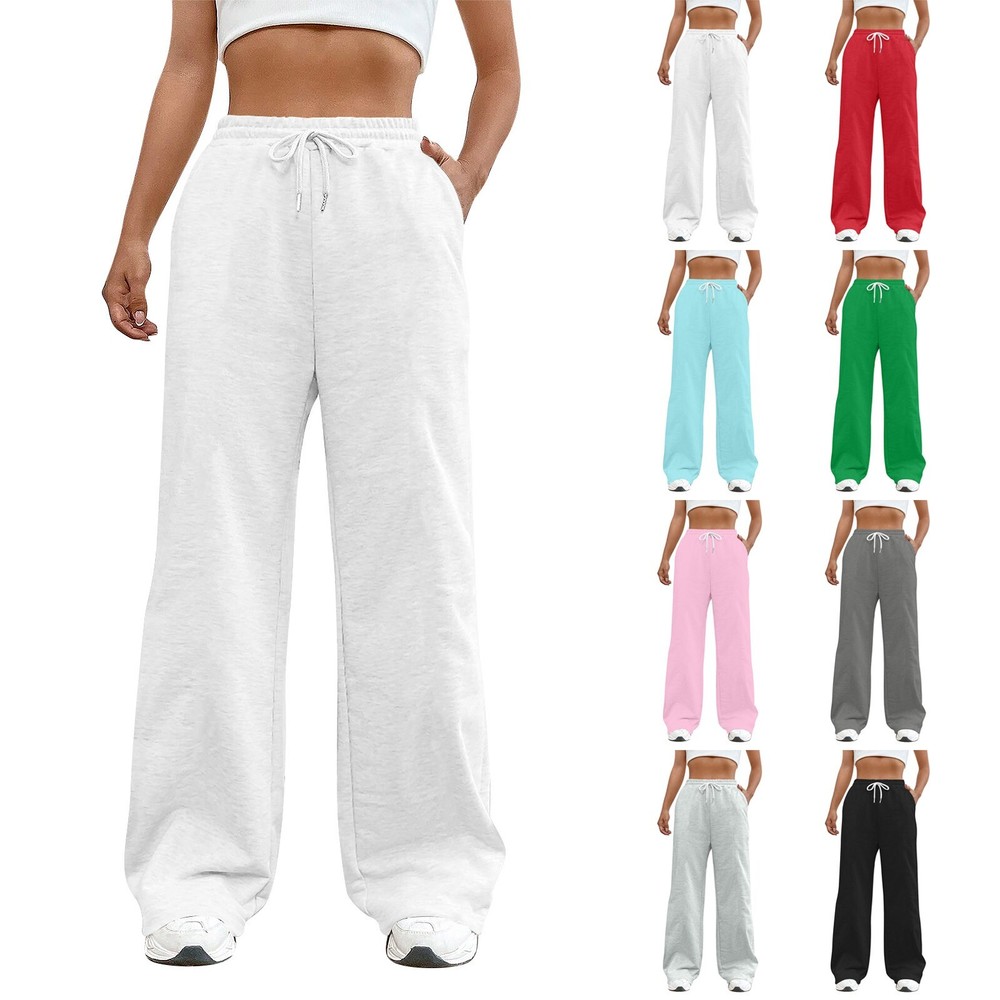 Women's Soft Jogger Sweatpants Elastic Waist Loose Casual Wide Leg Pants